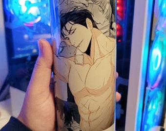 20oz Ahjussi Dangerous Convenience StoreTumbler With Clear Lid And Metal Straw & Plastic Straw