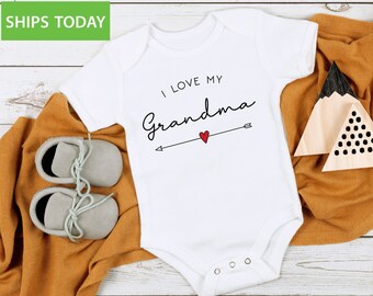 Grandma Was Here Kiss Onesie\u00ae in Pink Boho Baby Onesie Gift from Nana Grandma Onesie Grandbaby Gift Gift from Grandparents 205G
