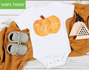 Personalized Pumpkin Onesie® Baby Gift - Cute Fall Baby Clothes - Autumn Baby Bodysuit for Thanksgiving - Cute Fall Outfit Baby Girl or Boy
