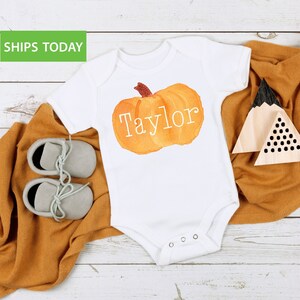 Baby Announcement Funny Thanksgiving Onesie Pumpkin Onesie® Happy Thanksgiving Onesie® Cute Fall Onesie® Baby Gift Halloween