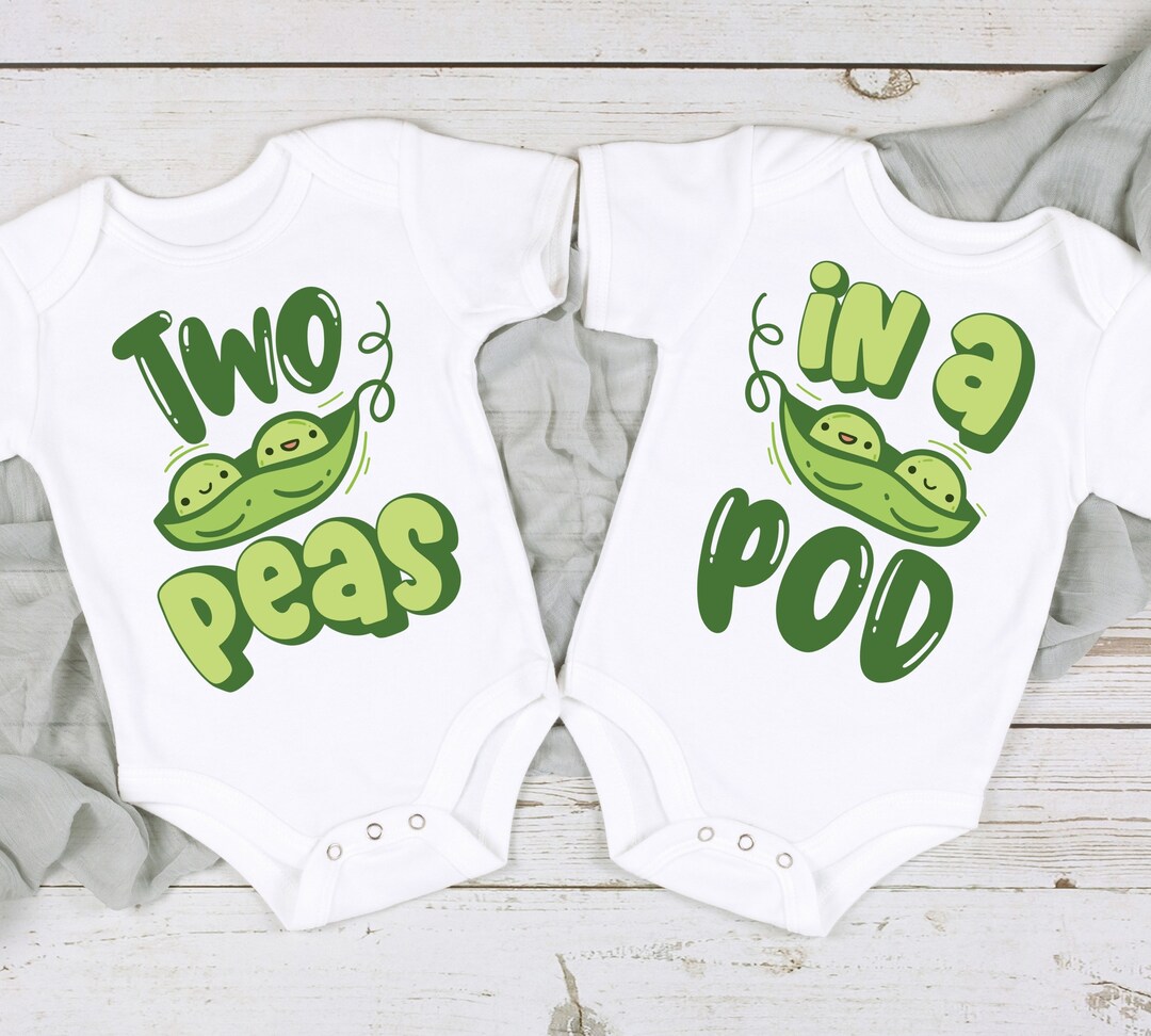 Two Peas in a Pod Onesie® Baby Gift Cute Twin Baby Clothes Etsy