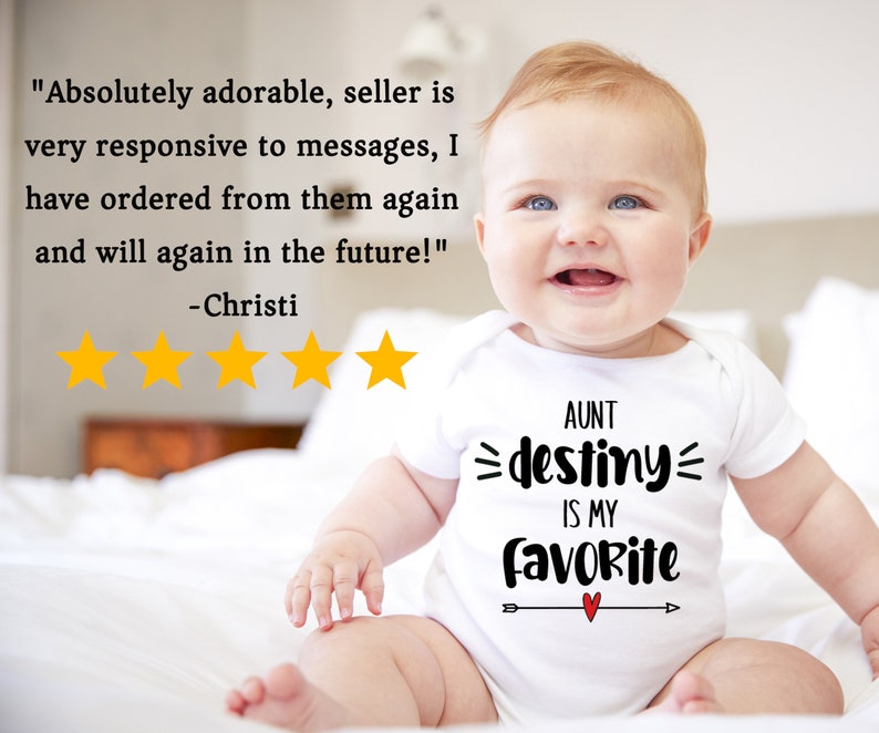 My Favorite Aunt Onesie® Personalized Aunt Onesie® for Baby Etsy