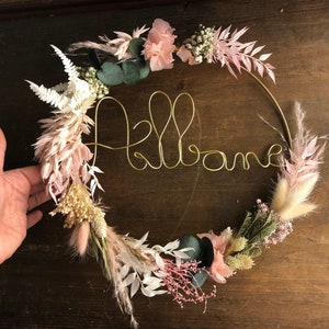 Crown made of dried flowers and personalized word image 7