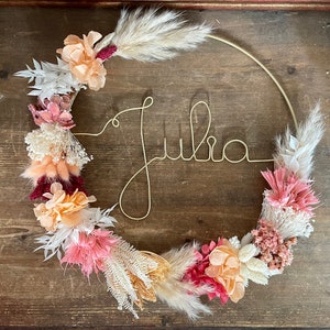 Dried flower crown and personalized word
