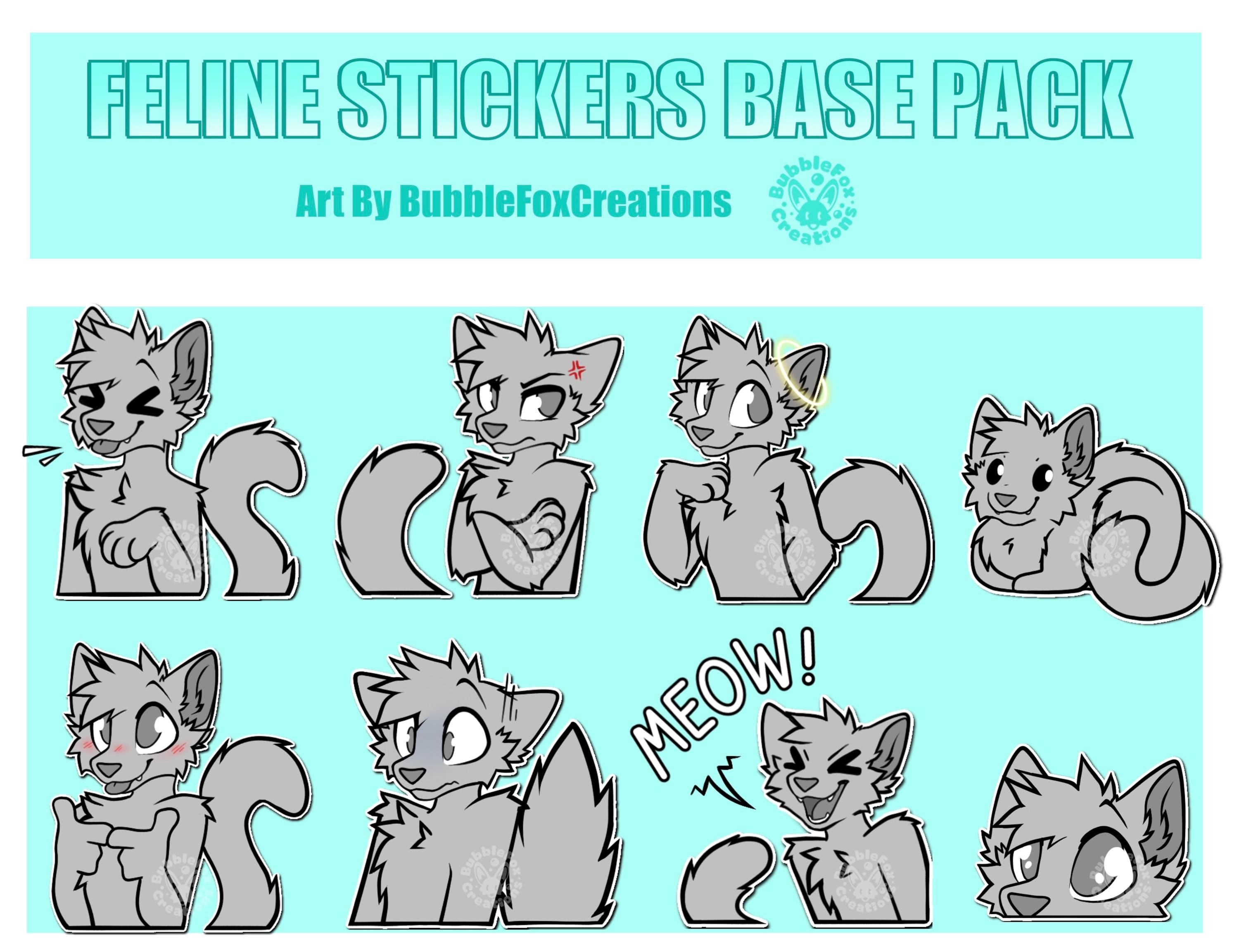 Feline Furry Telegram Sticker Base Pack - Etsy