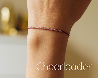 Cheerleader- Morse Código Pulsera - Pulsera – Unisex– Joyería fitness - Pulsera deportiva- Pulsera de mensaje - Pulsera de amistad