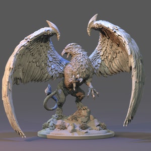 Mighty Griffin Dnd Miniature Perched Griffin Miniatures - Etsy