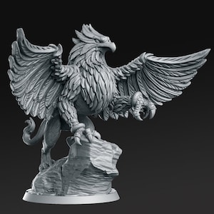 Mighty Griffin Dnd Miniature Perched Griffin Miniatures - Etsy