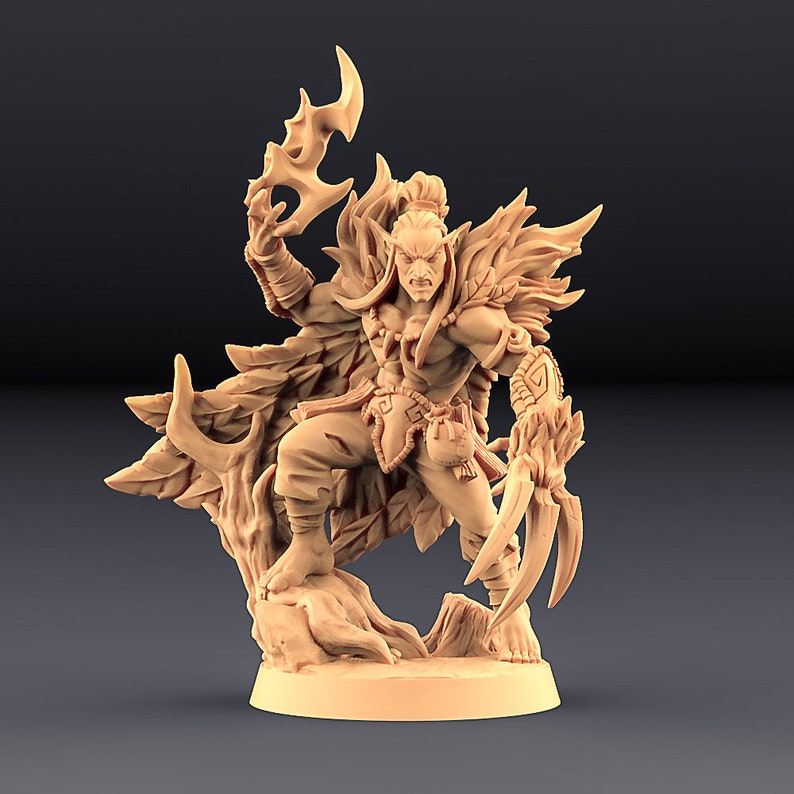 Elven Druid Shapeshifter DnD Miniature Dungeons and Dragons Etsy