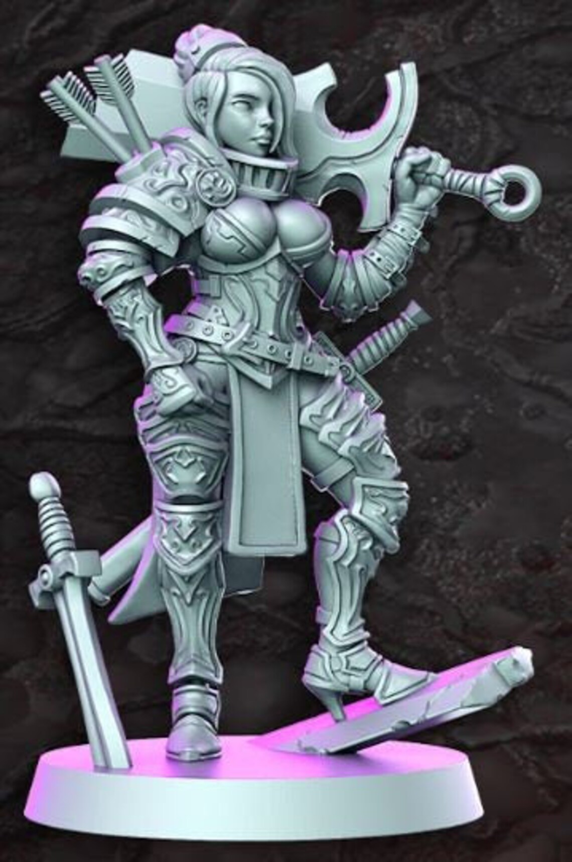 Female Paladin Dnd Miniature Miniatures for Tabletop Games Etsy UK