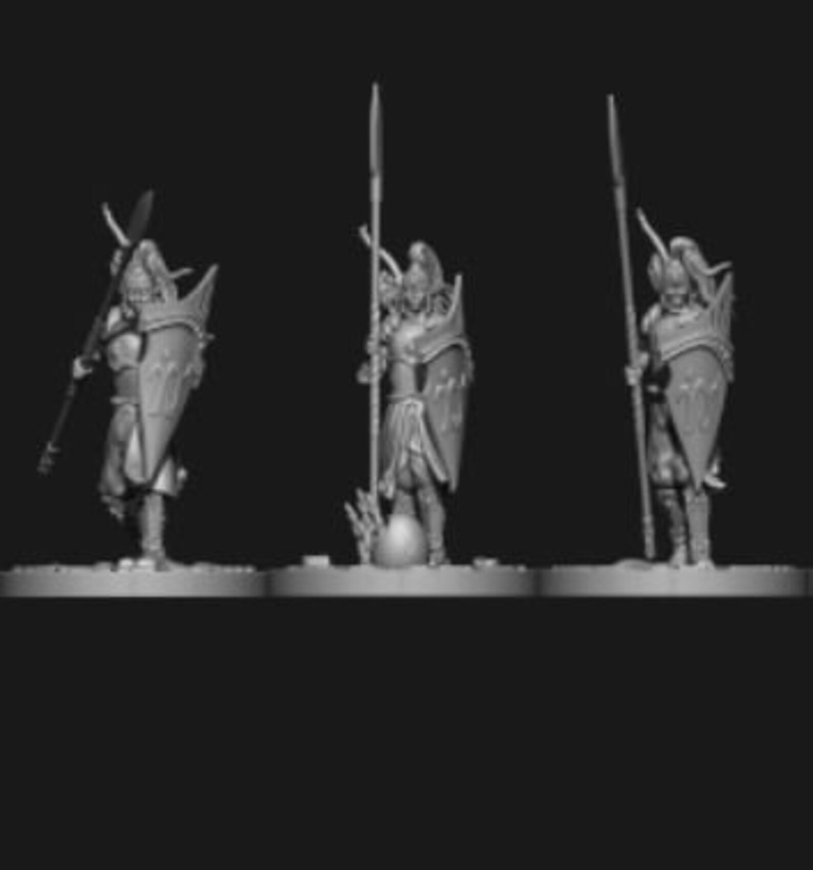 Highborn Elves Spearmen Elf Fighters DnD Miniature Etsy