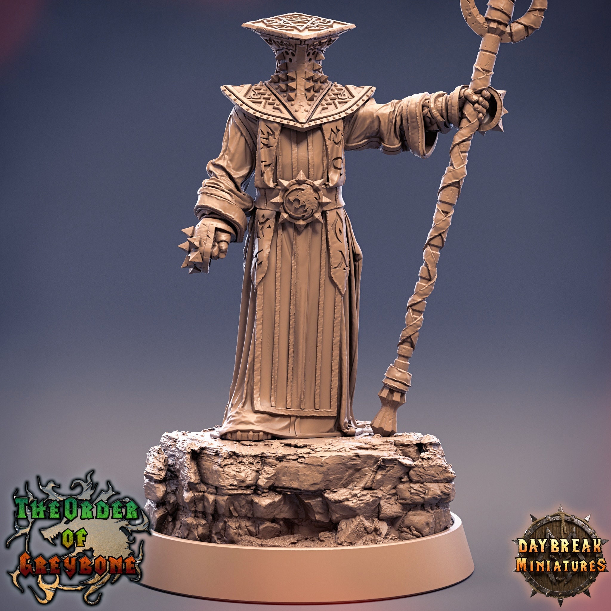 DnD Miniature Dark Mage of Chaos Mage Miniatures for Tabletop games like D&D or Warhammer| Daybreak Dark Cleric