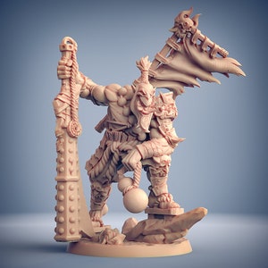 Oni Clan Leader DnD Miniature | Dungeons and Dragons | D&D | Pathfinder Mini | Artisan Guild Modular - Orc Clan Chief Miniature