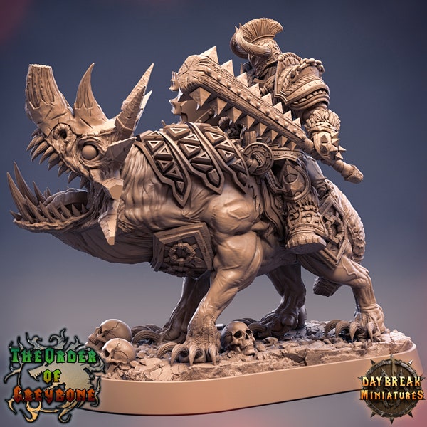 Mounted Dark Beastrider of Chaos | DnD Miniature | Unholy Rider | Miniatures for Tabletop games like D&D or War Games| Daybreak | Knight