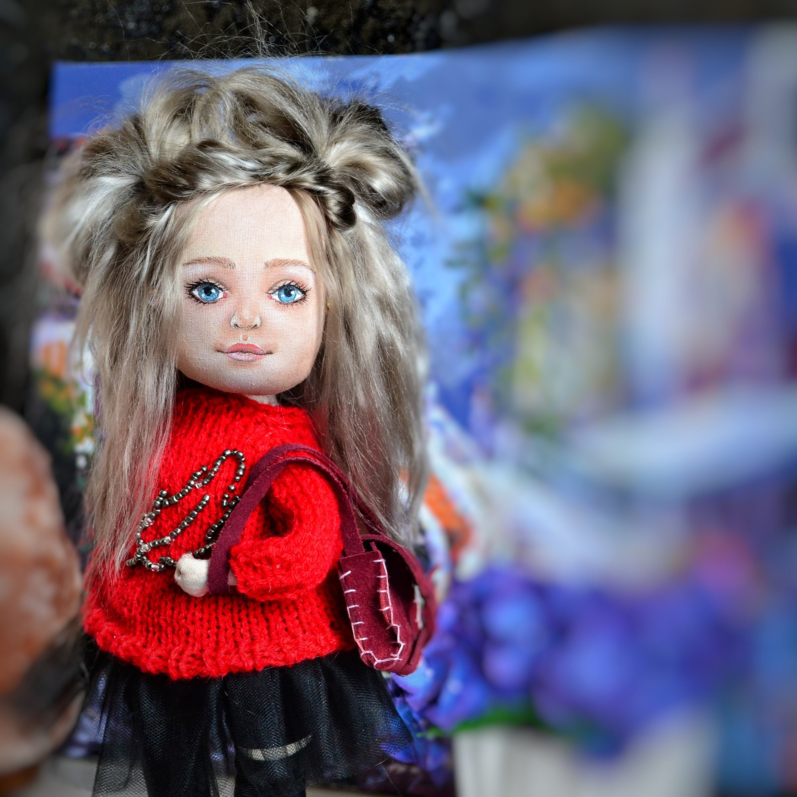 Lovely doll. Handmade fabric doll. Beautiful doll. Doll with a Etsy