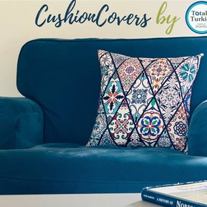 Mediterranean Inspired Cushion Covers | Decorative Cushion Cover | Christmas Gift | Boho Pillow Covers  | Colourful Cushion / Christmas Gift