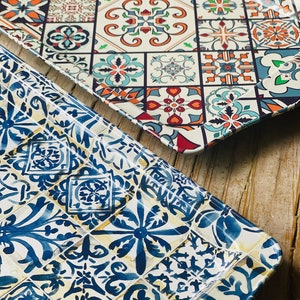TWIN PACK of TRAYS with Gift Box | Turkish / Moroccan / Mediterranean design pattern Trays by Totally Turkish / Serving Plates
