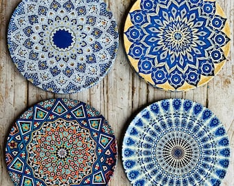 Türkische Untersetzer, 4er Set, mediterranes Design