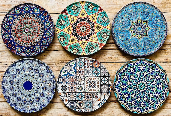 Coasters Set of 6 Drink Coaster Set Persian Mediterranean Art Coasters Best Gift Housewarming Gift Gift for Her Christmas Gifts Etsy UK