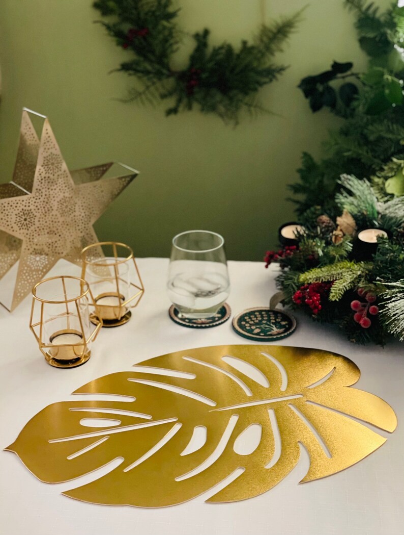 2 X Gold Placemats & Coasters Set Christmas Edition Etsy UK