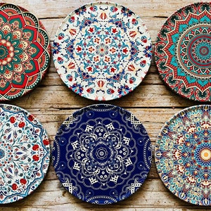 Coasters Set of 6 Drink Coaster /Mediterranean Persian Turkish Coasters Set / Housewarming Gift / Gifts for Her / Home Decor / Best Gift image 2