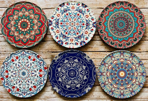 Coasters Set of 6 Drink Coaster/mediterranean / Persian / Turkish Coasters  Set / Housewarming Gift / Gift for Her / Home Decor / Eid Gift -  Israel