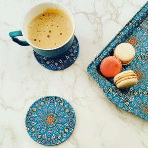 Coaster | Set of 6 Drink Coasters | Mediterranean Pattern Coasters | Art Coaster Set | Christmas Gifts | Housewarming Gift | Gifts for Her image 15