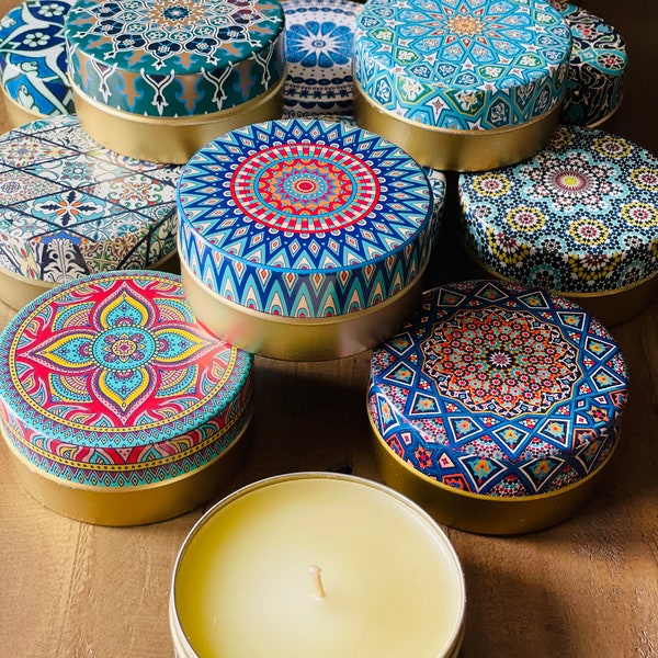 Candles | SCENTED CANDLES | Gift in Decorative Box, Mediterranean Patterns , Housewarming Gift, Wedding Gift, Meditation, Gift for her