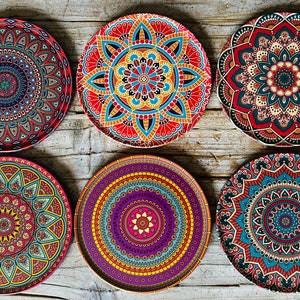 Boho Coasters: Turkish Persian Design, Set of 6