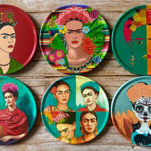 Coaster | Set of 6 Drink Coasters | Mediterranean Pattern Coasters | Art Coaster Set | Christmas Gifts | Housewarming Gift | Gifts for Her Frida