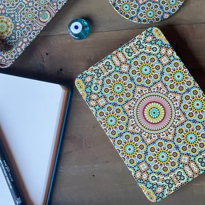 Mediterranean Pattern Notebook / Sketch book / Christmas Gifts / A6 Journal Notebook / A6 Organiser, Birthday Gifts / Stationary Mosaic