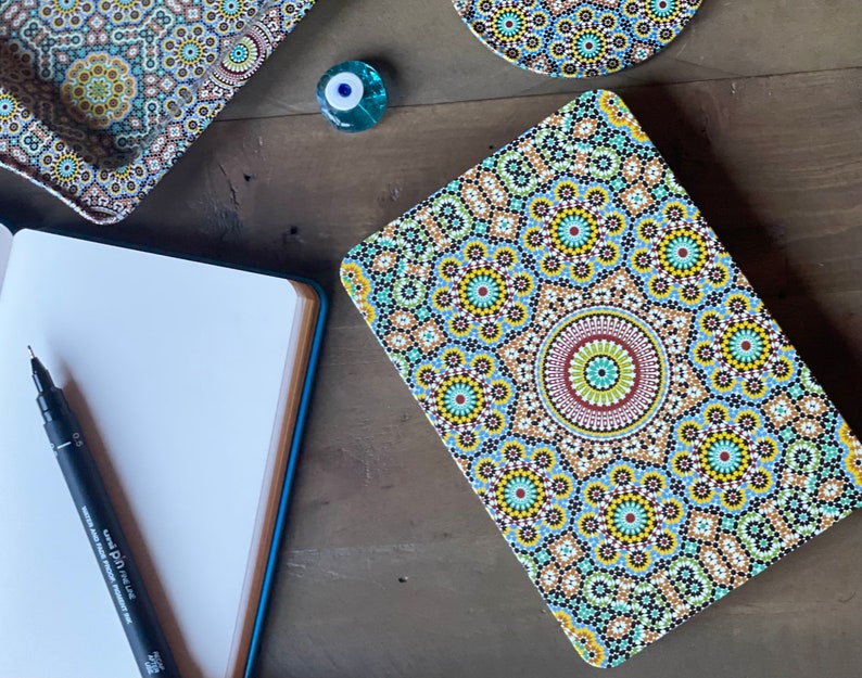 Mediterranean Pattern Notebook / Sketch book / Christmas Gifts / A6 Journal Notebook / A6 Organiser, Birthday Gifts / Stationary Mosaic