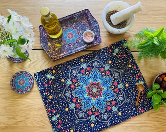 Mediterranean Style Placemats | Placemats Set of 2, 4, 6 | Placemats and Coasters Set / + Tray | Housewarming Gift | Dinning | Table Mats