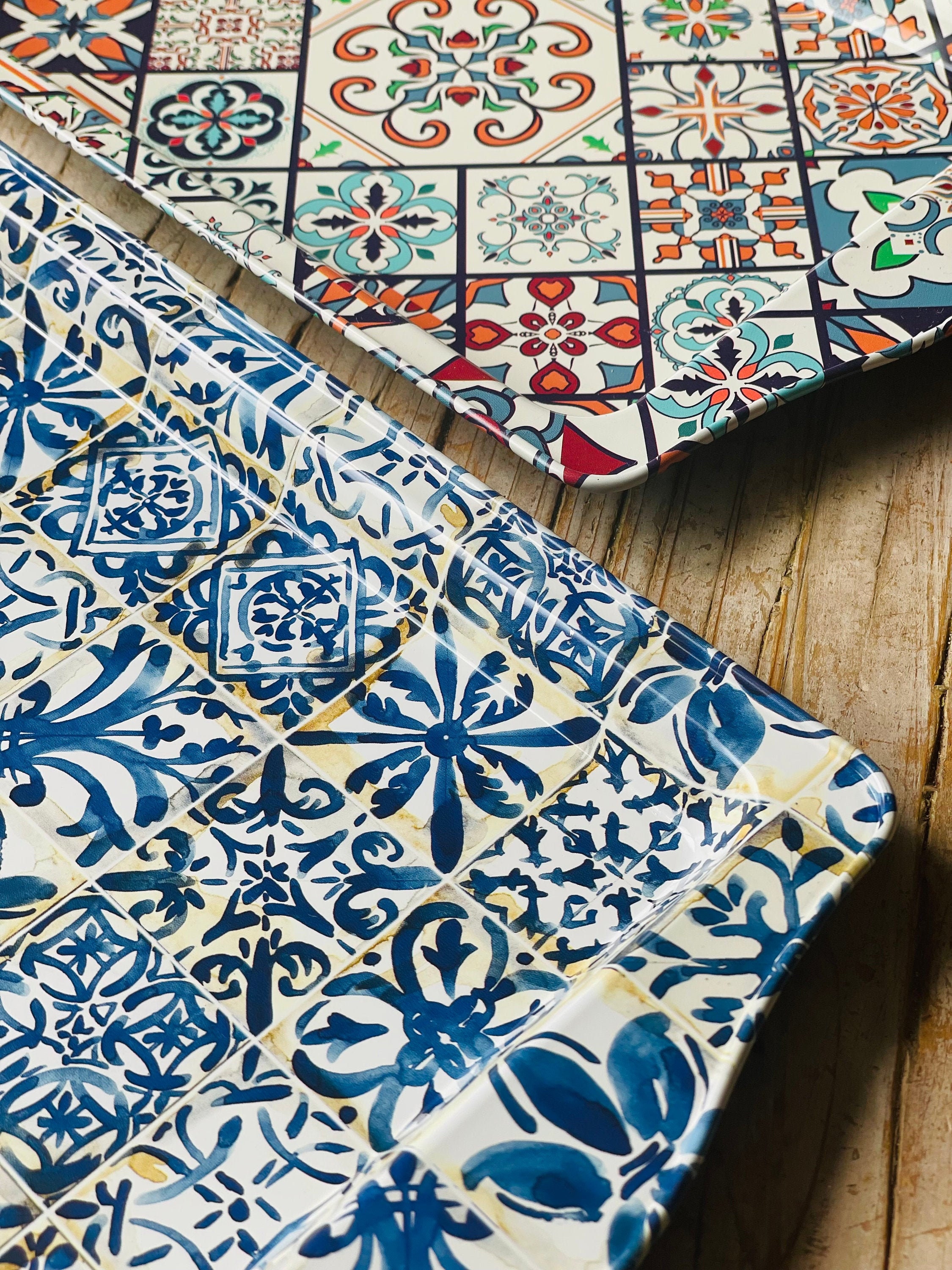 Twin Pack de Plateaux avec Coffret Cadeau | Plateaux Design Turc/Marocain Méditerranéen Par Totally