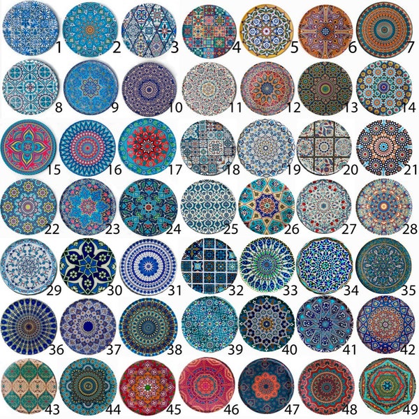 Coaster / Coasters Set / Turkish / Persian / Mediterranean / Moroccan Design Pattern / Tea Coffee Cup / Mats / Housewarming / Gifts for Her
