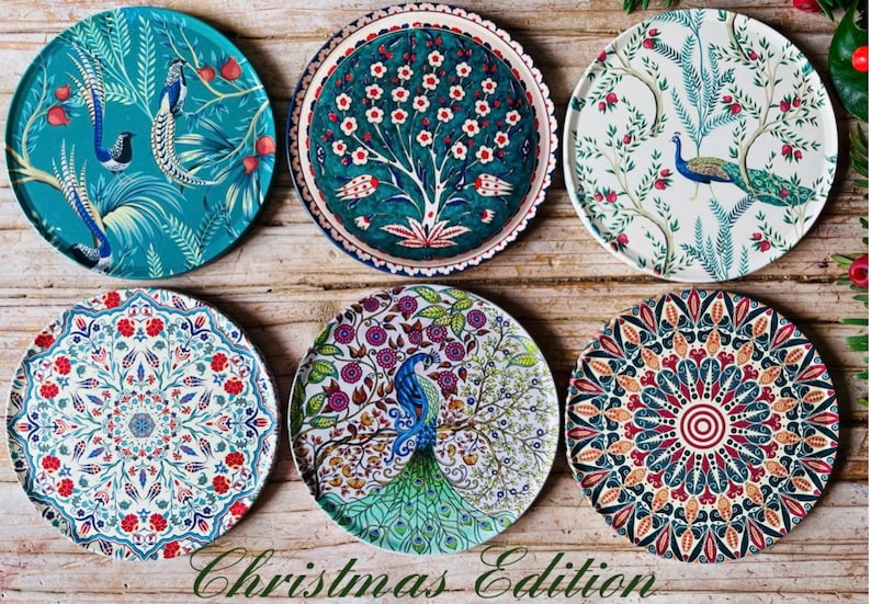 Coasters Set of 6 Drink Coasters Bird Pattern Art Coasters Tea Coffee Table Mats Gifts for Her Home Gift Housewarming Gift image 10
