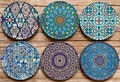 Coaster | Set of 6 Drink Coasters | Mediterranean Pattern Coasters | Art Coaster Set | Christmas Gifts | Housewarming Gift | Gifts for Her