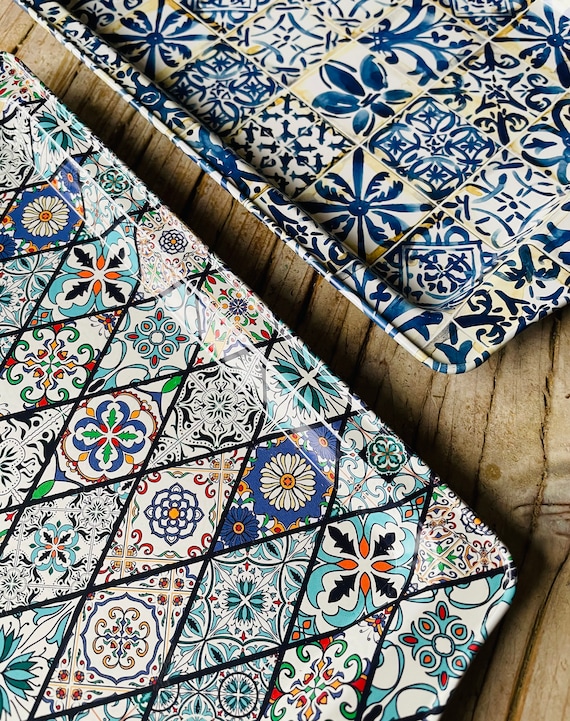 TWIN PACK of TRAYS with Gift Box / Turkish / Mediterranean / Persian design pattern Tray by Totally Turkish / Gift / Housewarming / Birthday
