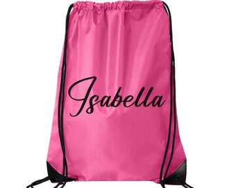 Custom Drawstring Bags, Personalized Name Drawstring Backpack, Back To School, Baseball Bag, Workout Bag, Cinch Bag, Personalized gift