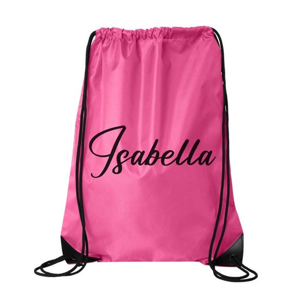 Custom Drawstring Bags, Personalized Name Drawstring Backpack, Back To School, Baseball Bag, Workout Bag, Cinch Bag, Personalized gift