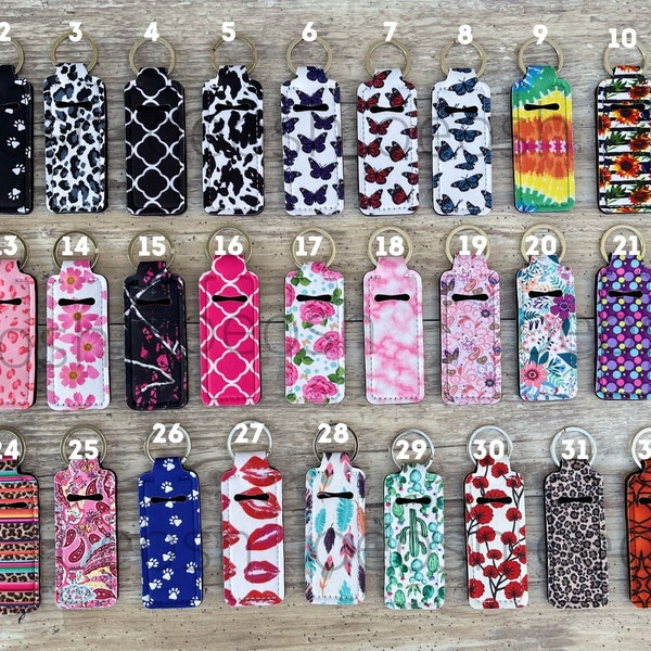 Chap-stick Holder, Lip balm holder keychain, Gift for her, Chap-stick Holder for Backpack, Chap-stick lip gloss holder, Lip balm Keyring