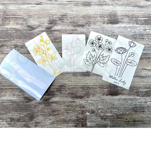 Birth Month Flower Vinyl Decal Stickers / Birthday Flower Etsy