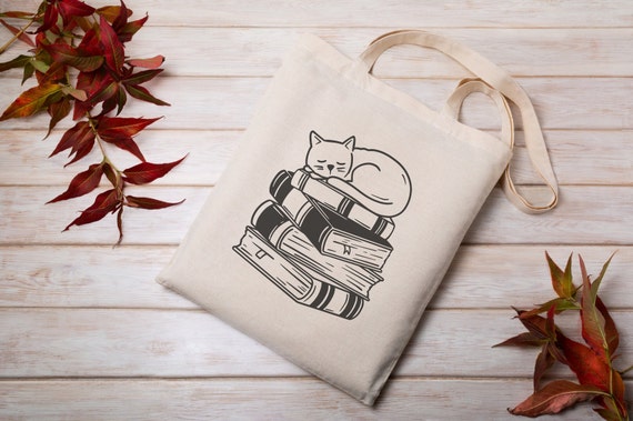 Canvas Aesthetic Tote Bag for Women,Cute Flower cat book tote bag Shopping  Bags School Shoulder Bag Reusable Grocery Bags