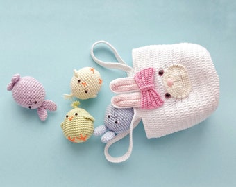 Easter basket crochet pattern - miniature easter ornaments