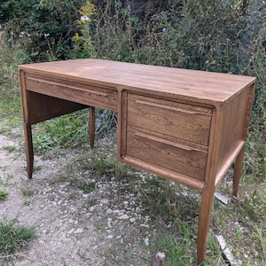 Solid Oak Writing Desk – Scandinavian Design, Handcrafted with Natural Finish