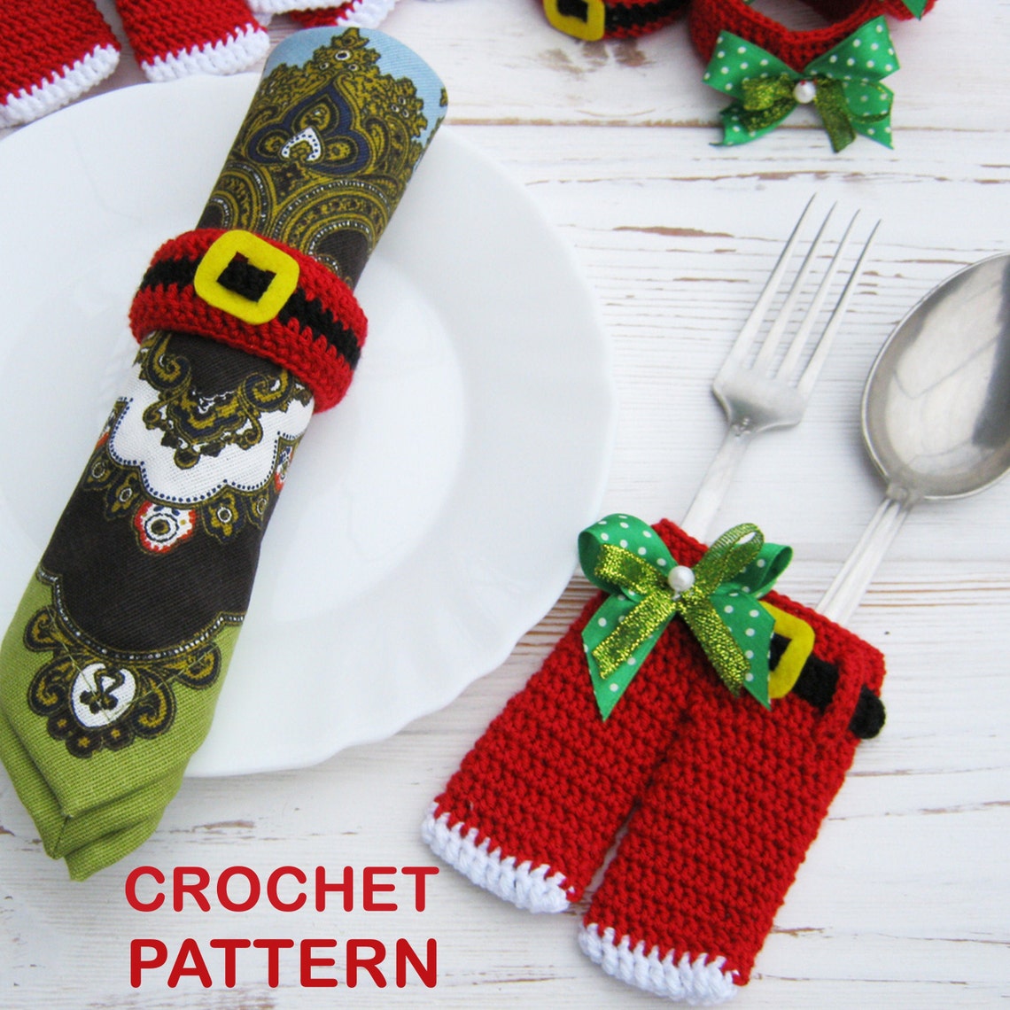 PATTERN Crochet Christmas Decor.natural Napkin Rings.christmas Etsy