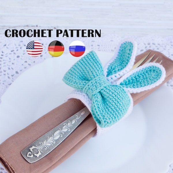 Napkin Holders Crochet PATTERN -Tablescape Decor-Easter Napkin Rings-Spring napkin Rings-Napkin Ring-mother day gift-gift crochet pattern