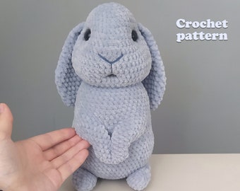 Bunny CROCHET PATTERN. Classic bunny. Crochet Easter pdf. Rabbit tutorial begginer crochet. Amigurumi bunny. Bunny toy pattern