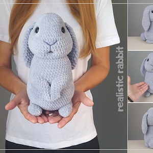 BUNNY CROCHET PATTERN. Realistic rabbit amigurumi