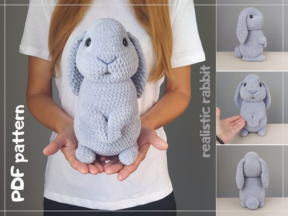 Sew Realistic Rabbitears Rabbit Bunny crochet pattern PDF Realistic Rabbit Craft Supplies ...